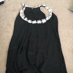 Sheer top with halter outline (flower outline)